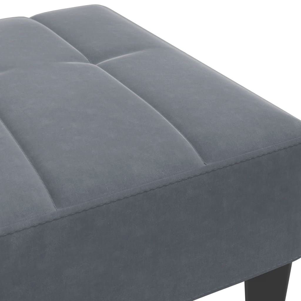 Repose-pied gris foncé 77x55x31 cm velours - XIOS