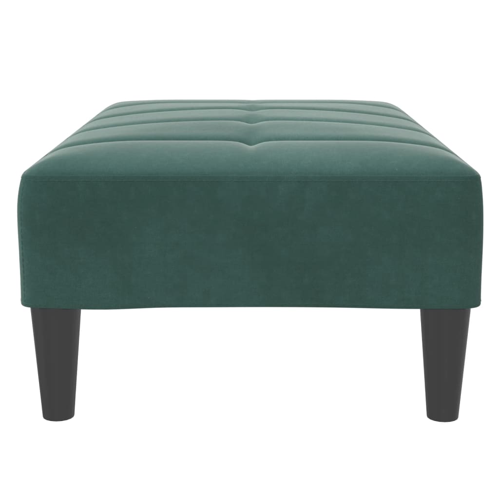 Repose-pied vert foncé 77x55x31 cm velours - XIOS