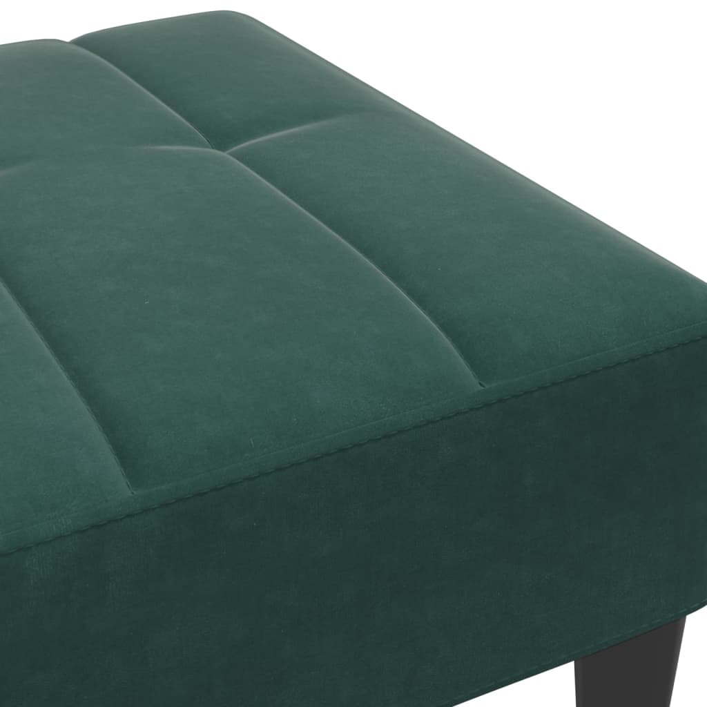 Repose-pied vert foncé 77x55x31 cm velours - XIOS