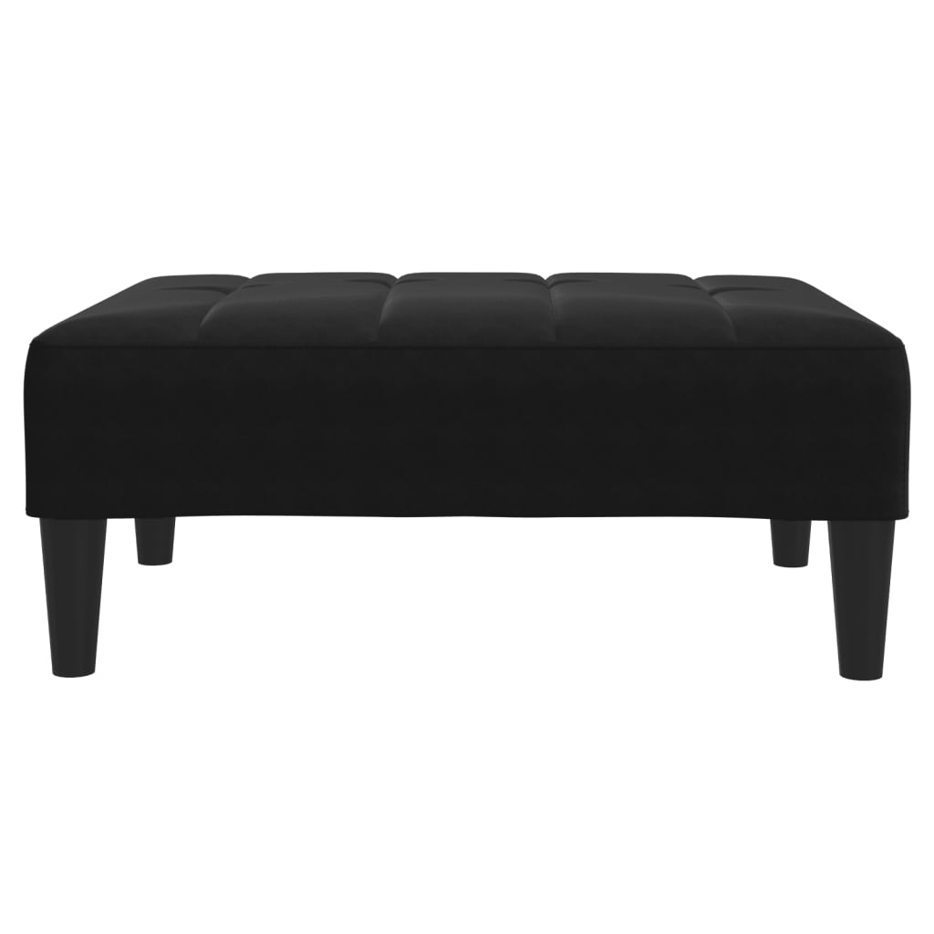 Repose-pied noir 77x55x31 cm velours - XIOS