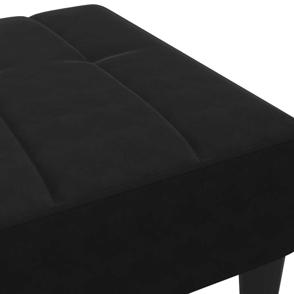 Repose-pied noir 77x55x31 cm velours - XIOS