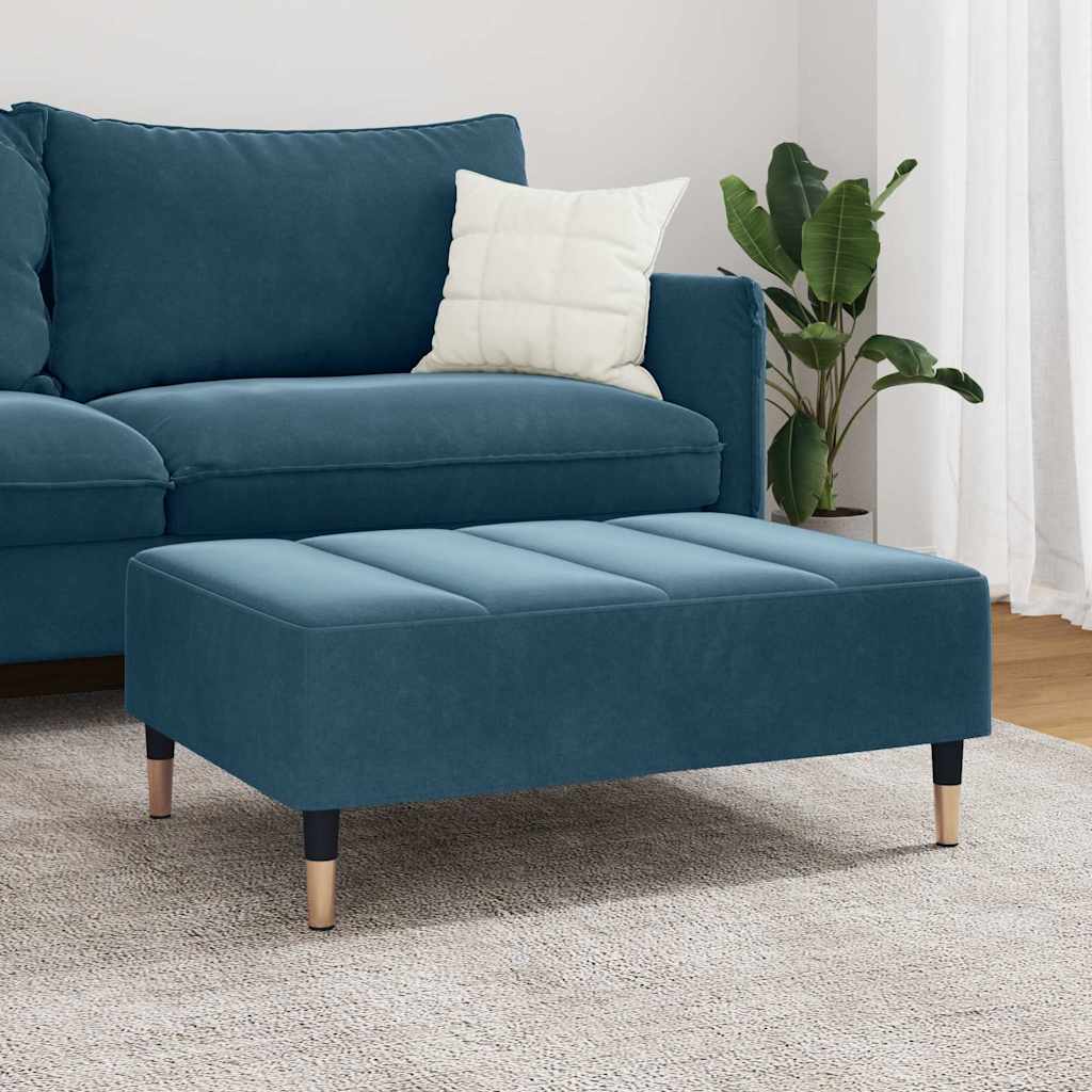 Repose-pied bleu 77x55x31 cm velours