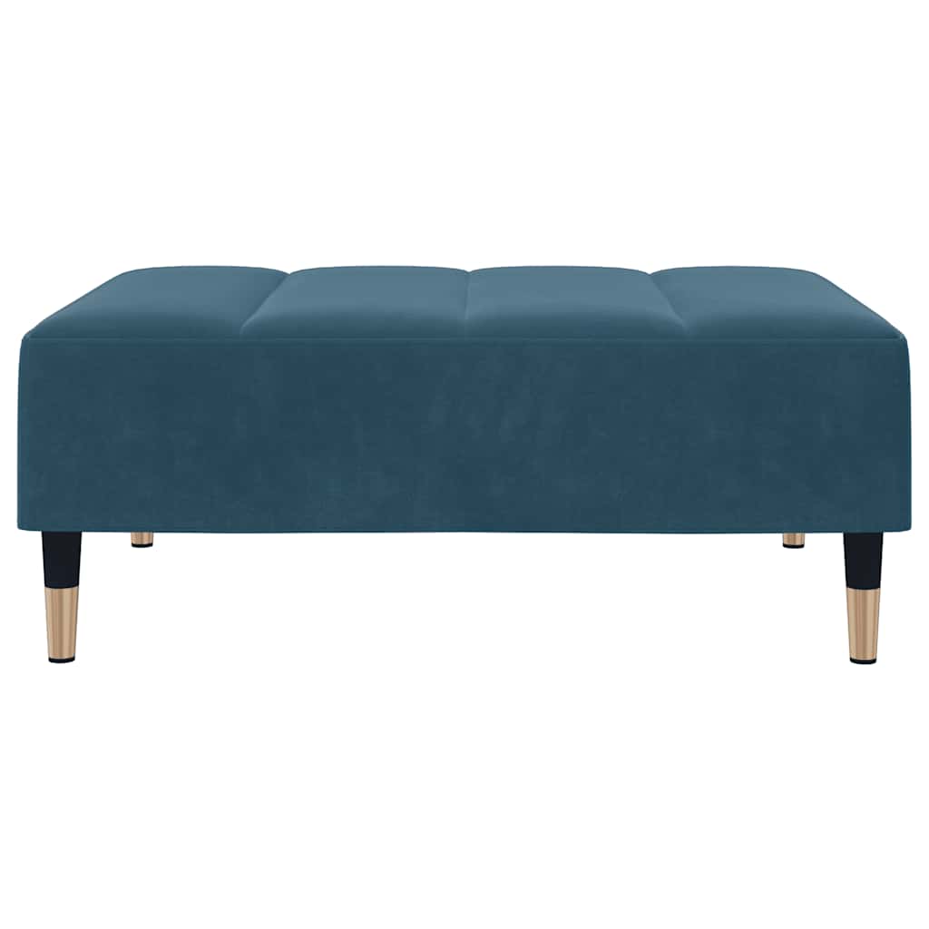 Repose-pied bleu 77x55x31 cm velours