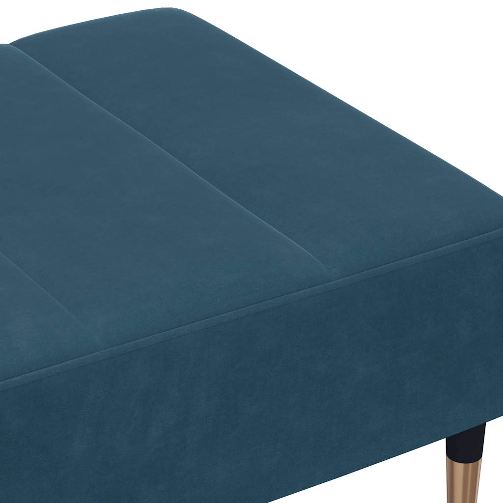 Repose-pied bleu 77x55x31 cm velours