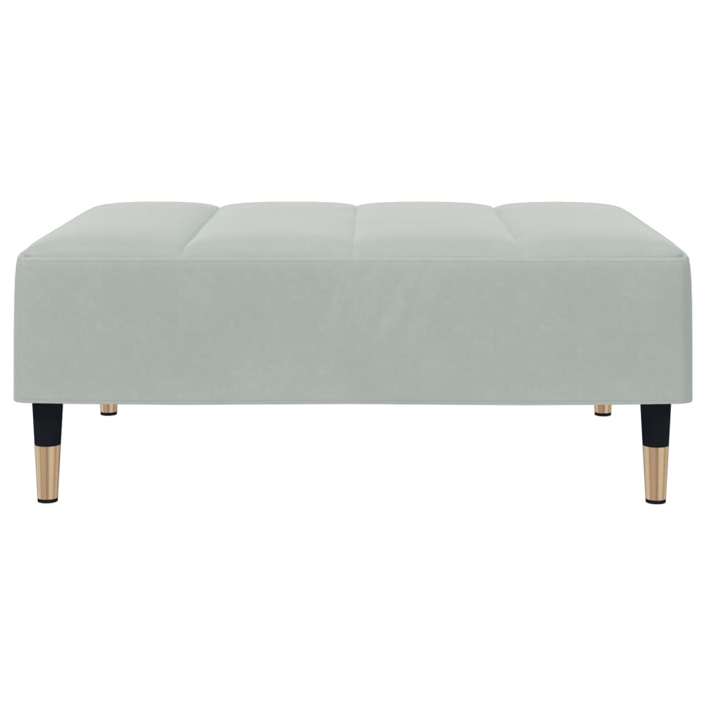 Repose-pied gris clair 77x55x31 cm velours XIOS