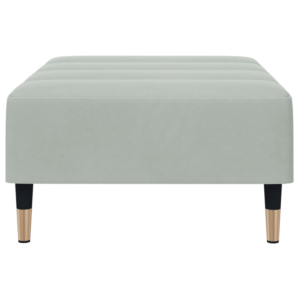 Repose-pied gris clair 77x55x31 cm velours XIOS