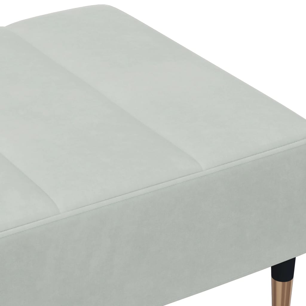Repose-pied gris clair 77x55x31 cm velours XIOS