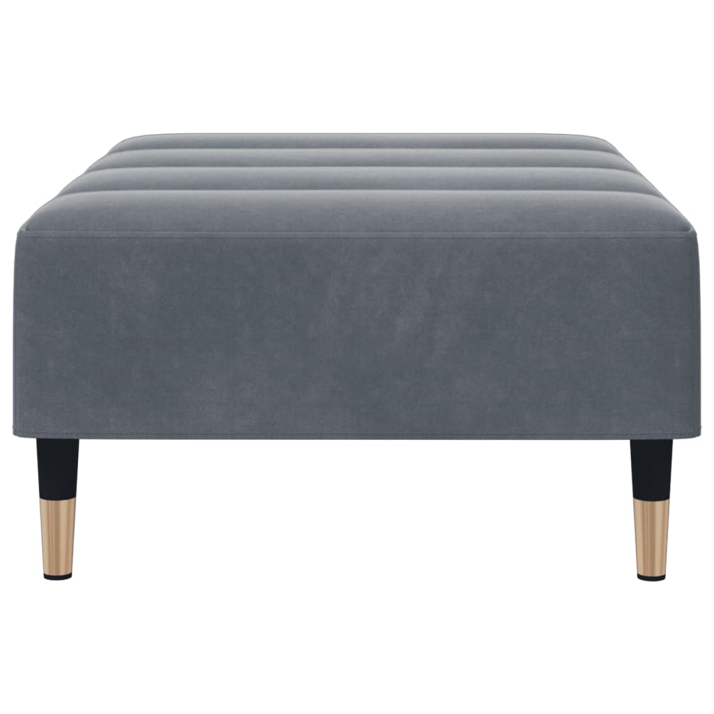 Repose-pied gris foncé 77x55x31 cm velours - XIOS