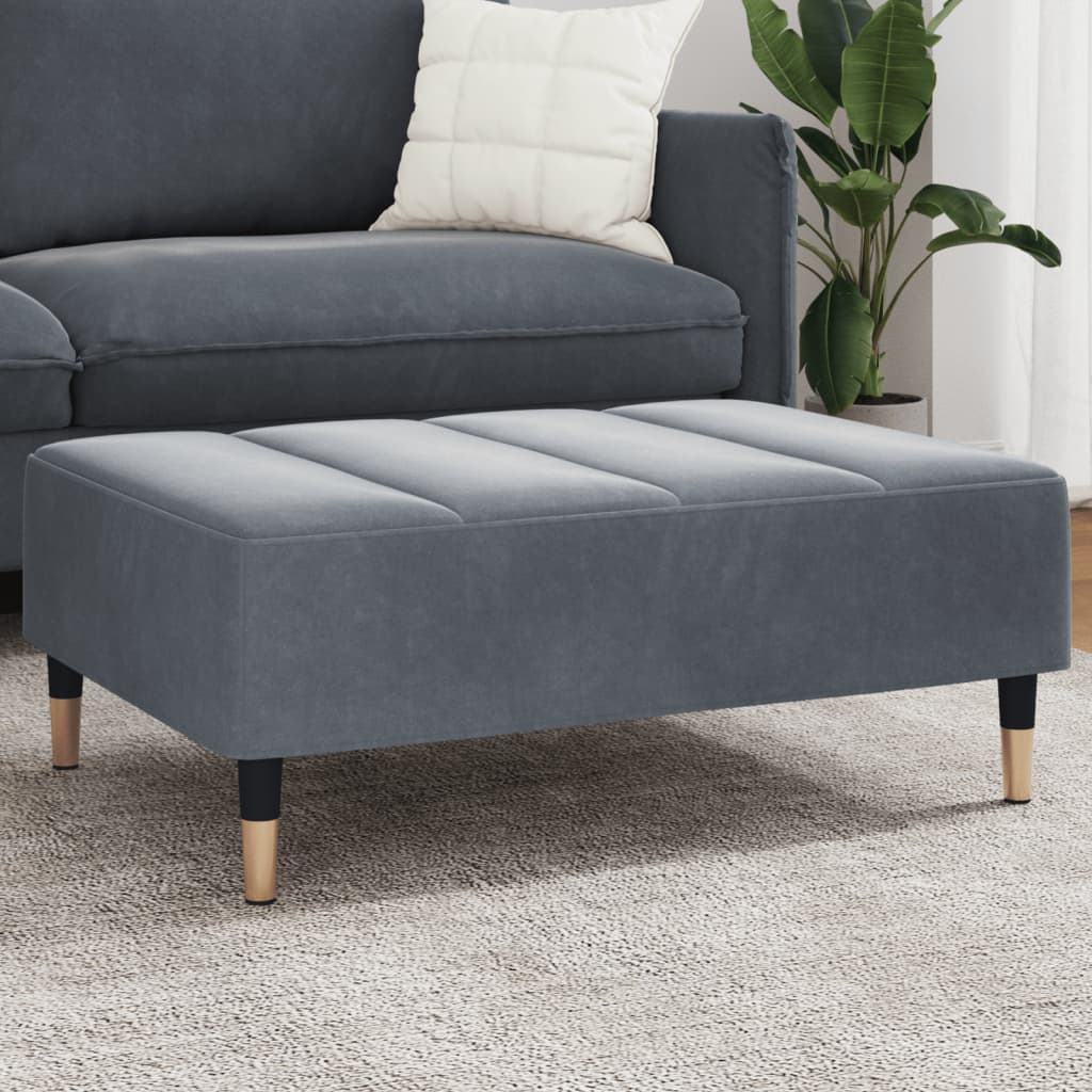 Repose-pied gris foncé 77x55x31 cm velours - XIOS