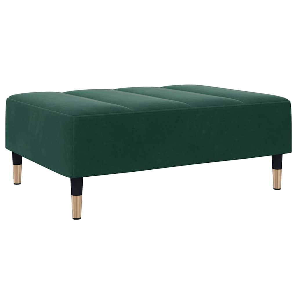 Repose-pied vert foncé 77x55x31 cm velours