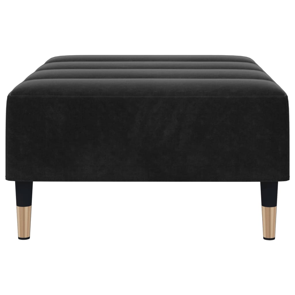 Repose-pied noir 77x55x31 cm velours - XIOS