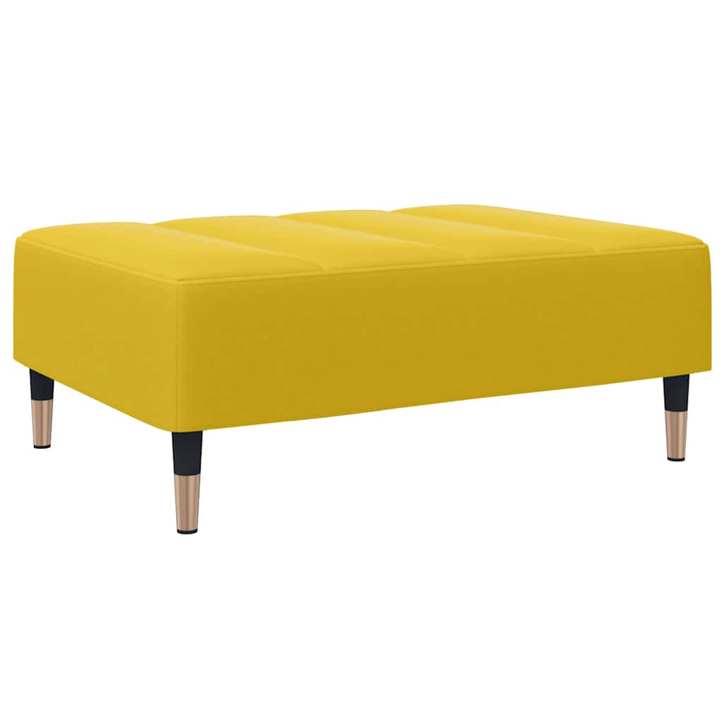 Repose-pied jaune 77x55x31 cm velours - XIOS