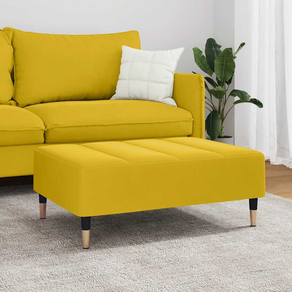Repose-pied jaune 77x55x31 cm velours - XIOS