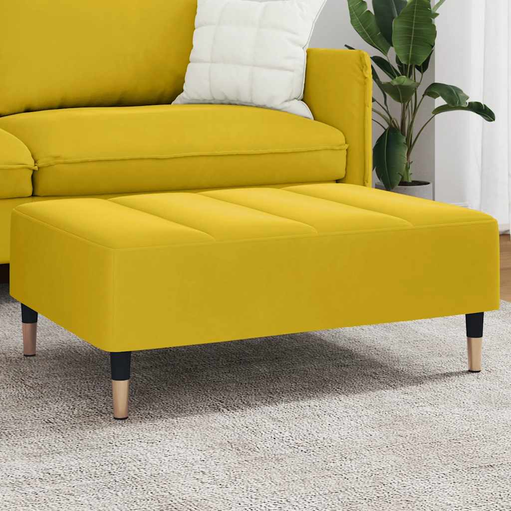 Repose-pied jaune 77x55x31 cm velours - XIOS