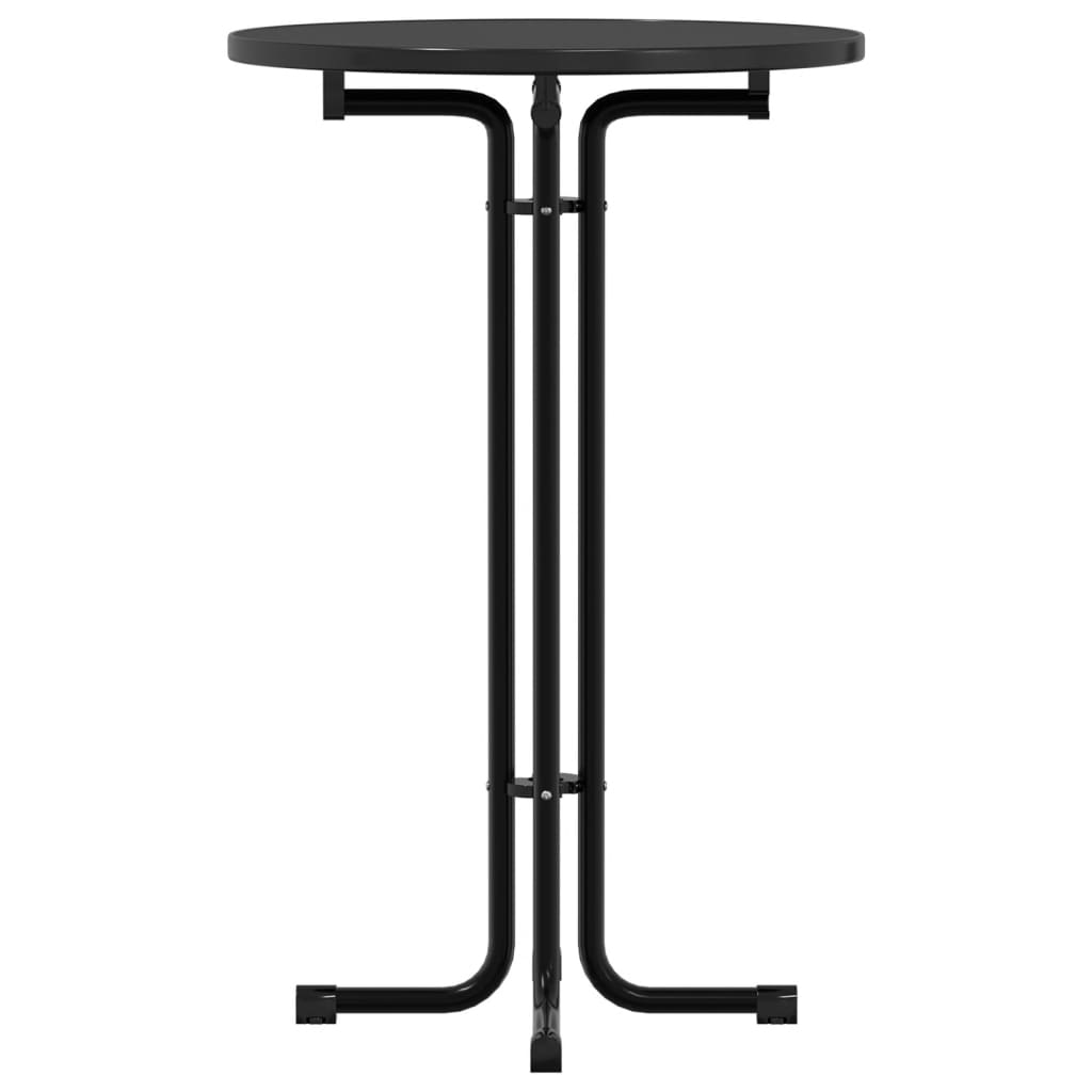 Table à manger noir Ø70x110 cm bois d'ingénierie et acier - XIOS