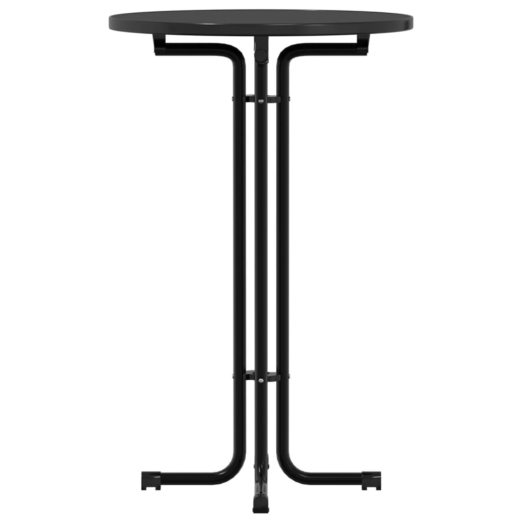 Table à manger noir Ø70x110 cm bois d'ingénierie et acier - XIOS