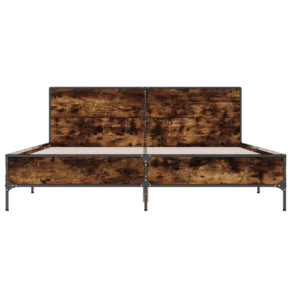 Cadre de lit sans matelas chêne fumé 120x200 cm - XIOS