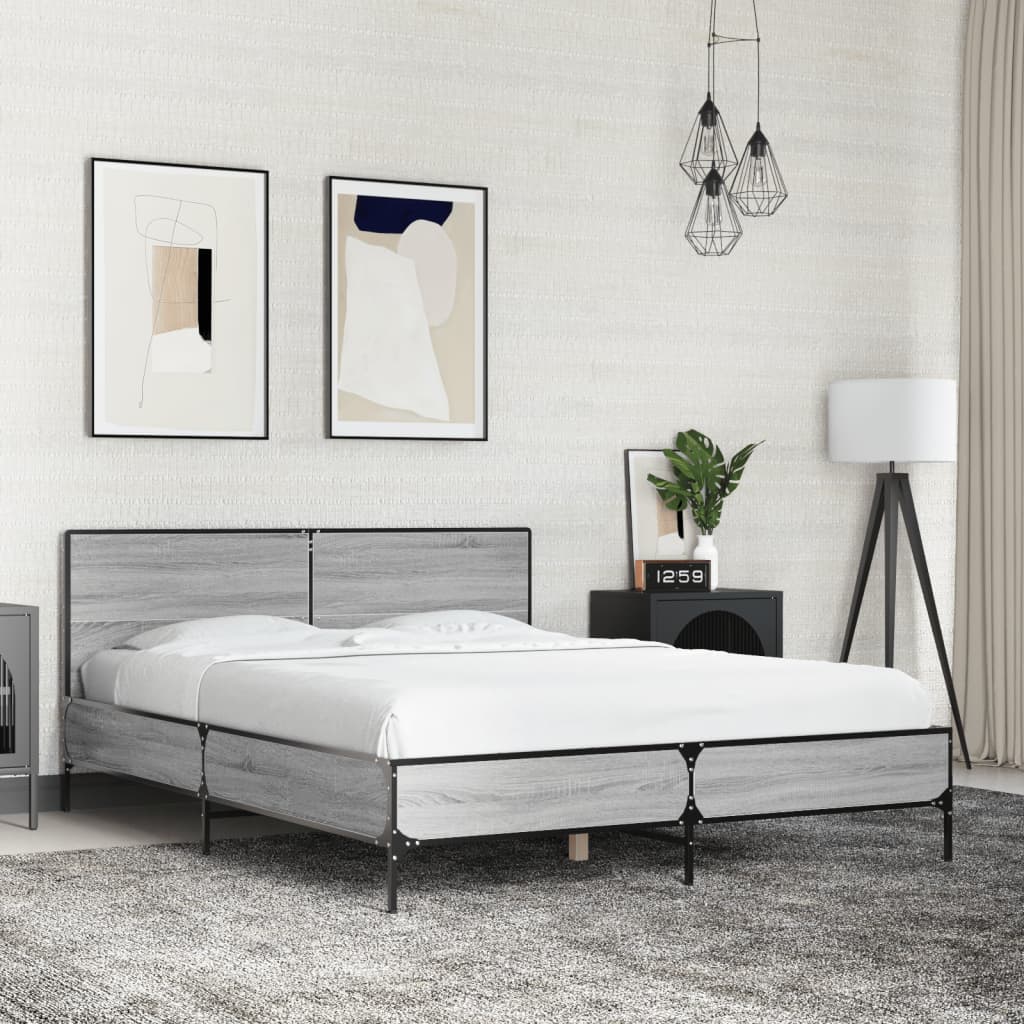 Cadre de lit sans matelas sonoma gris 120x200 cm - XIOS