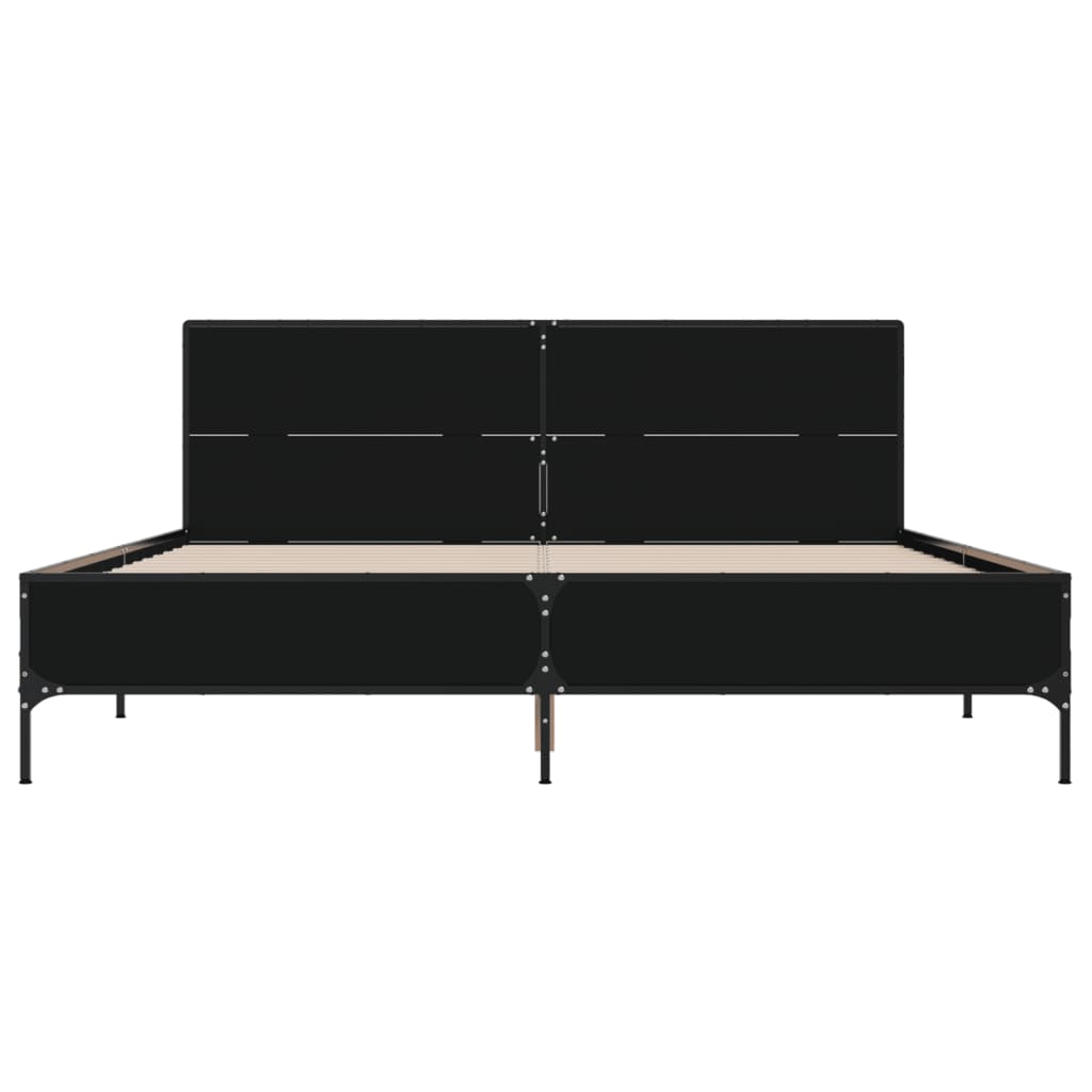 Cadre de lit sans matelas noir 140x200 cm - XIOS