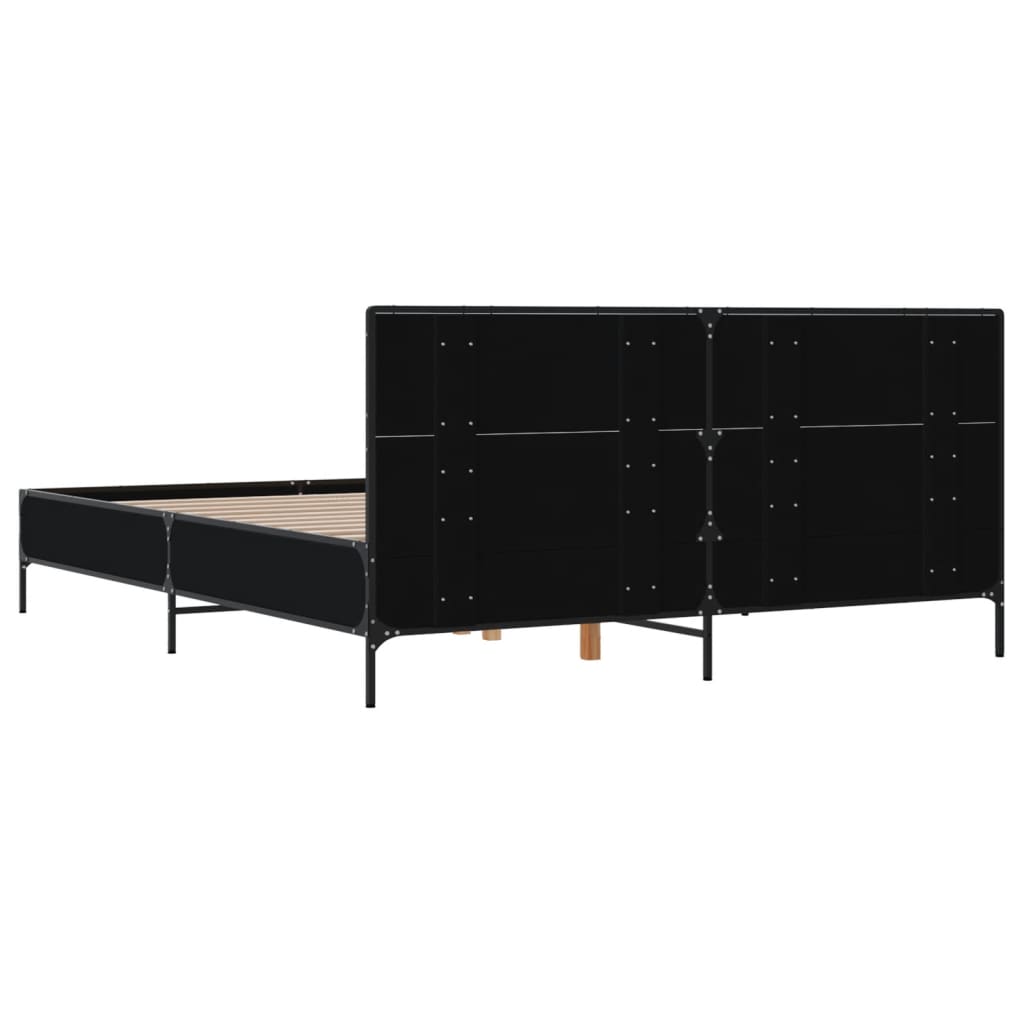 Cadre de lit sans matelas noir 140x200 cm - XIOS