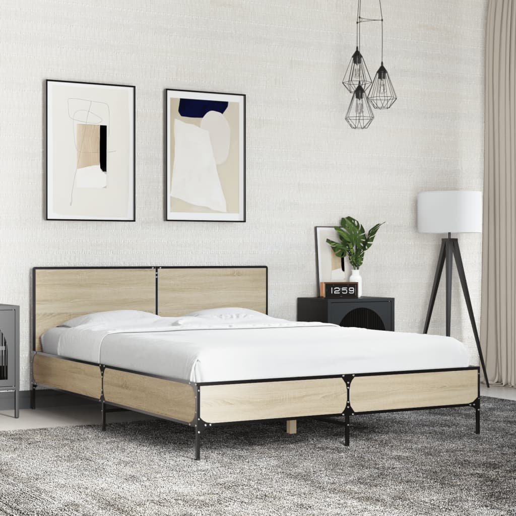 Cadre de lit sans matelas chêne sonoma 140x200 cm - XIOS