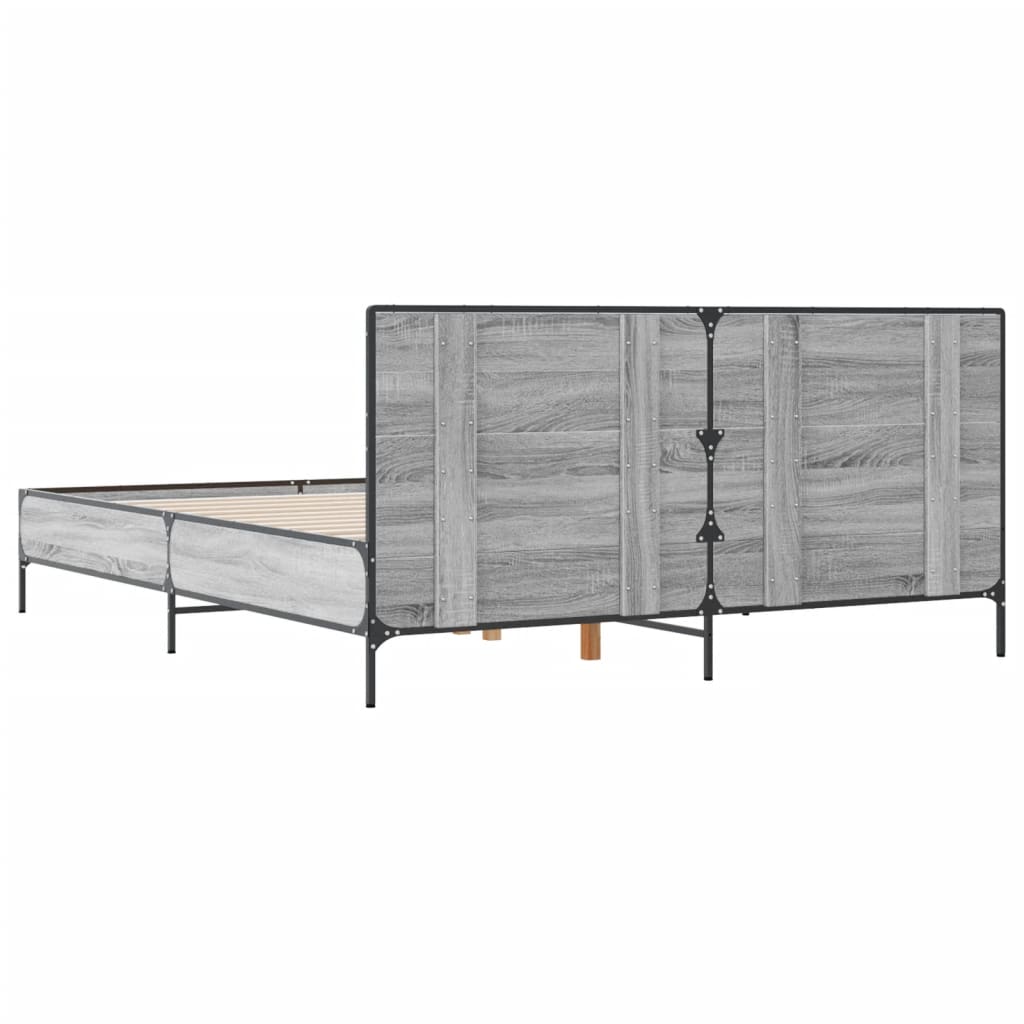 Cadre de lit sans matelas sonoma gris 140x200 cm - XIOS