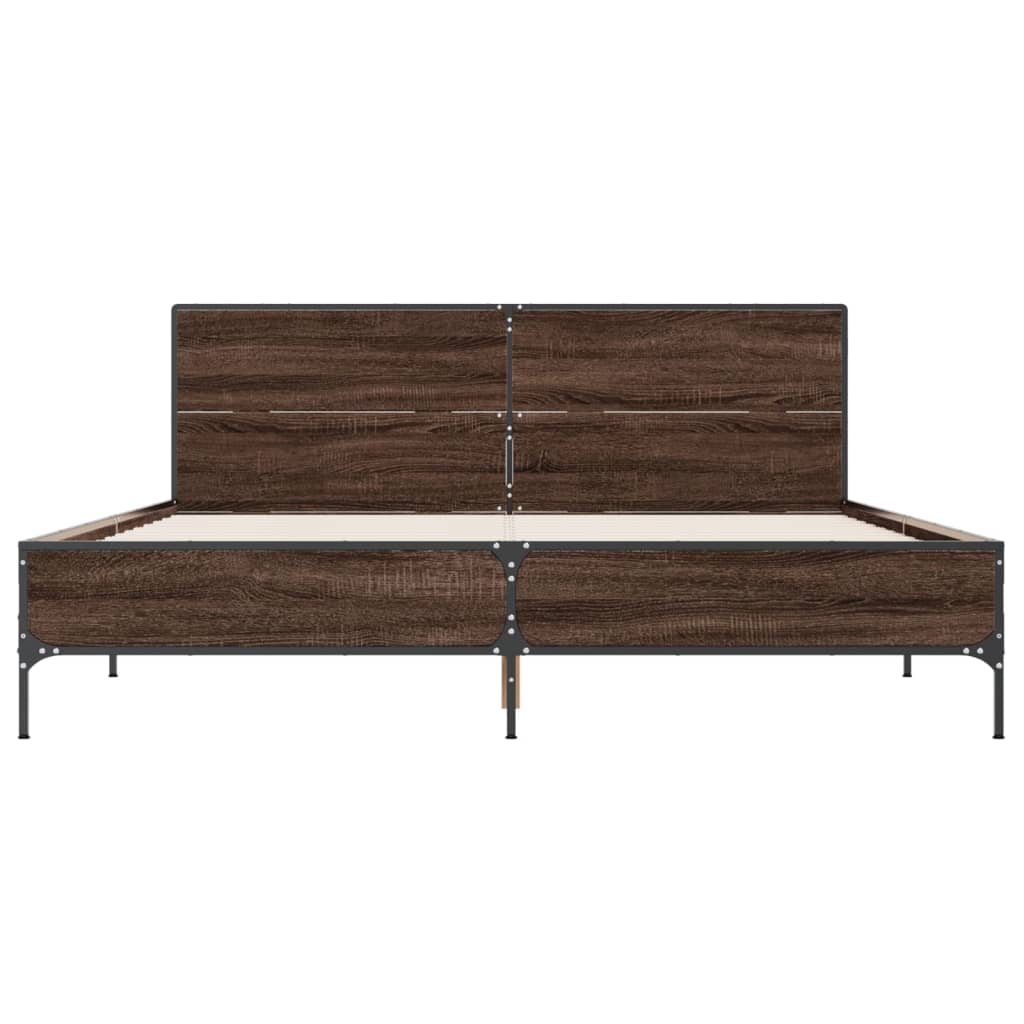 Cadre de lit sans matelas chêne marron 140x200 cm - XIOS