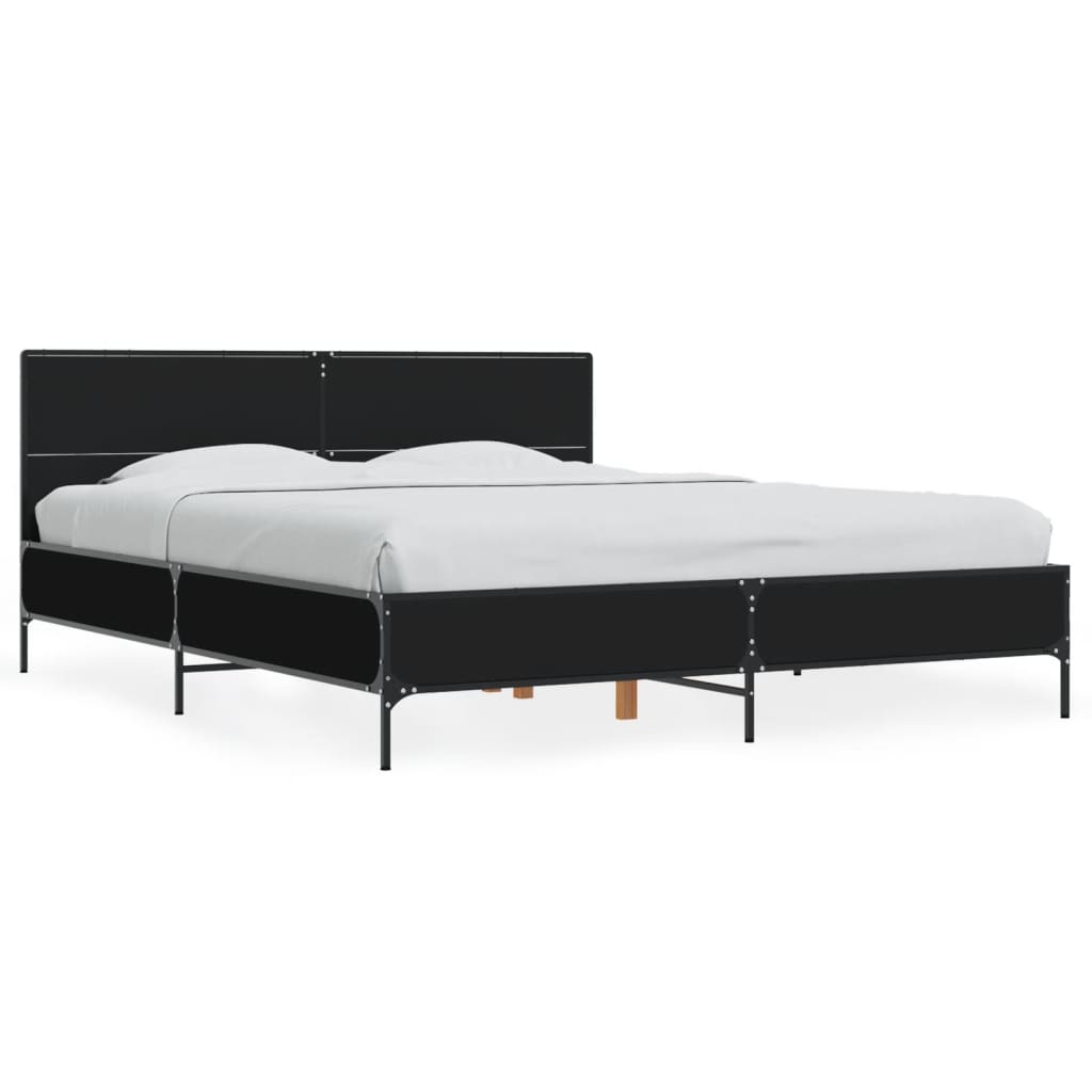 Cadre de lit sans matelas noir 150x200 cm - XIOS