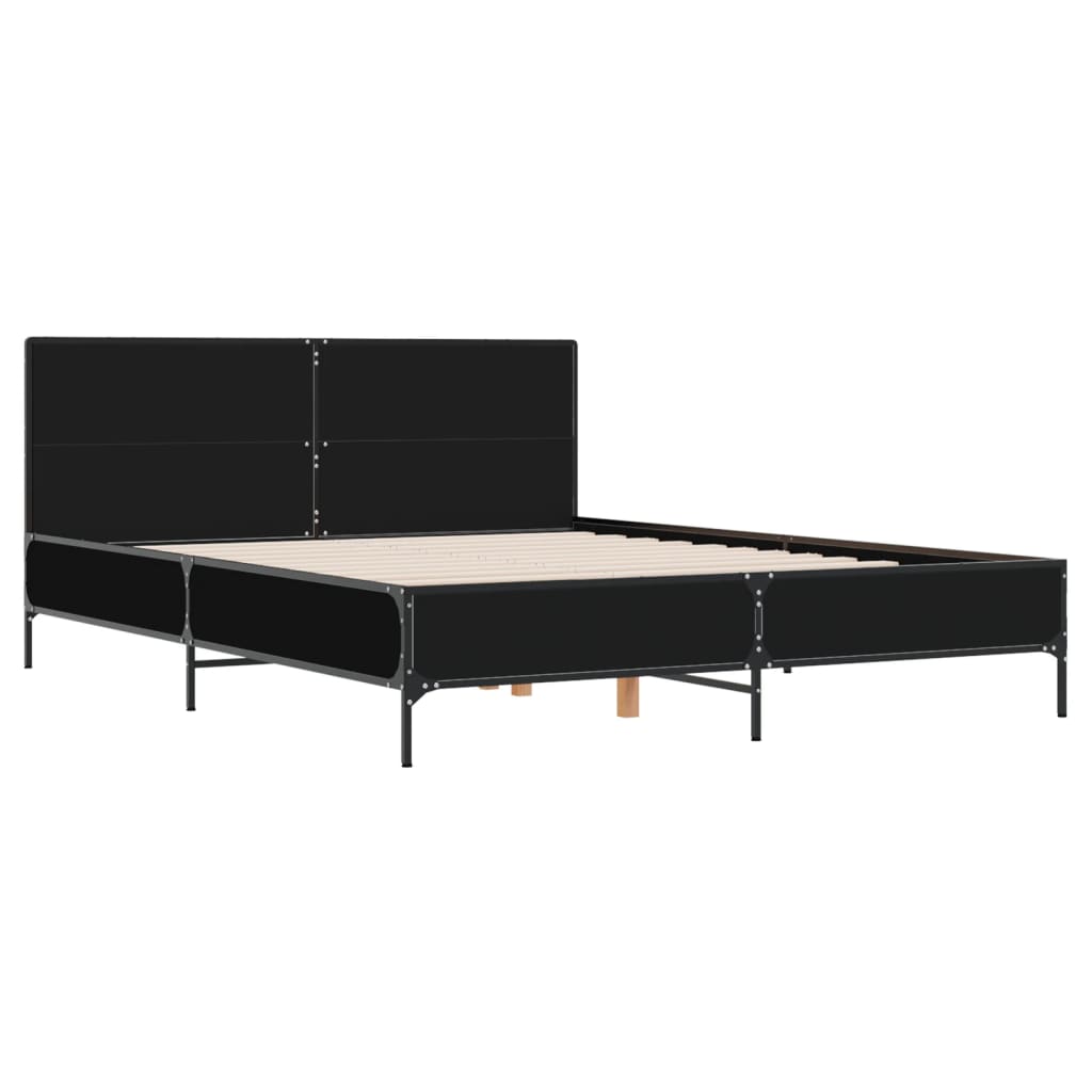 Cadre de lit sans matelas noir 150x200 cm - XIOS