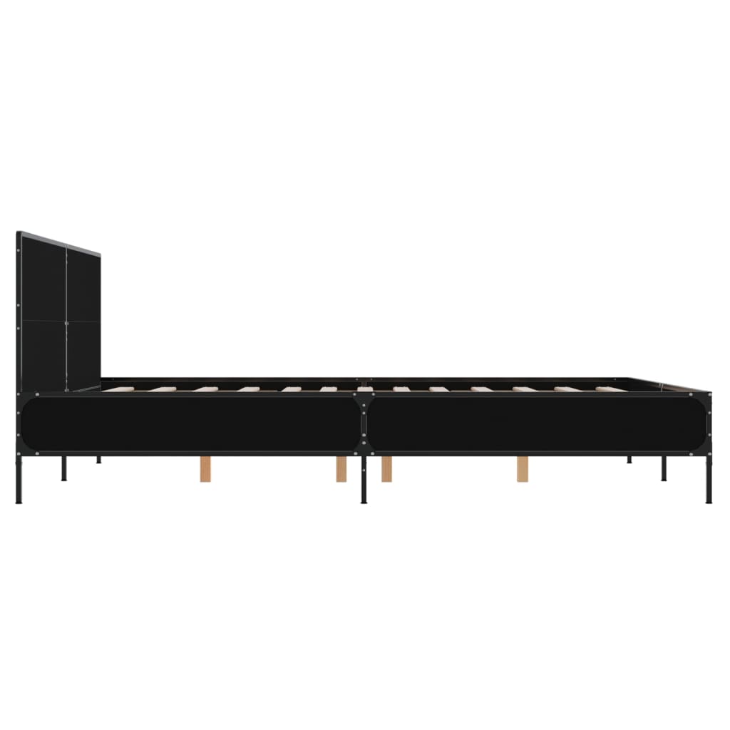 Cadre de lit sans matelas noir 150x200 cm - XIOS