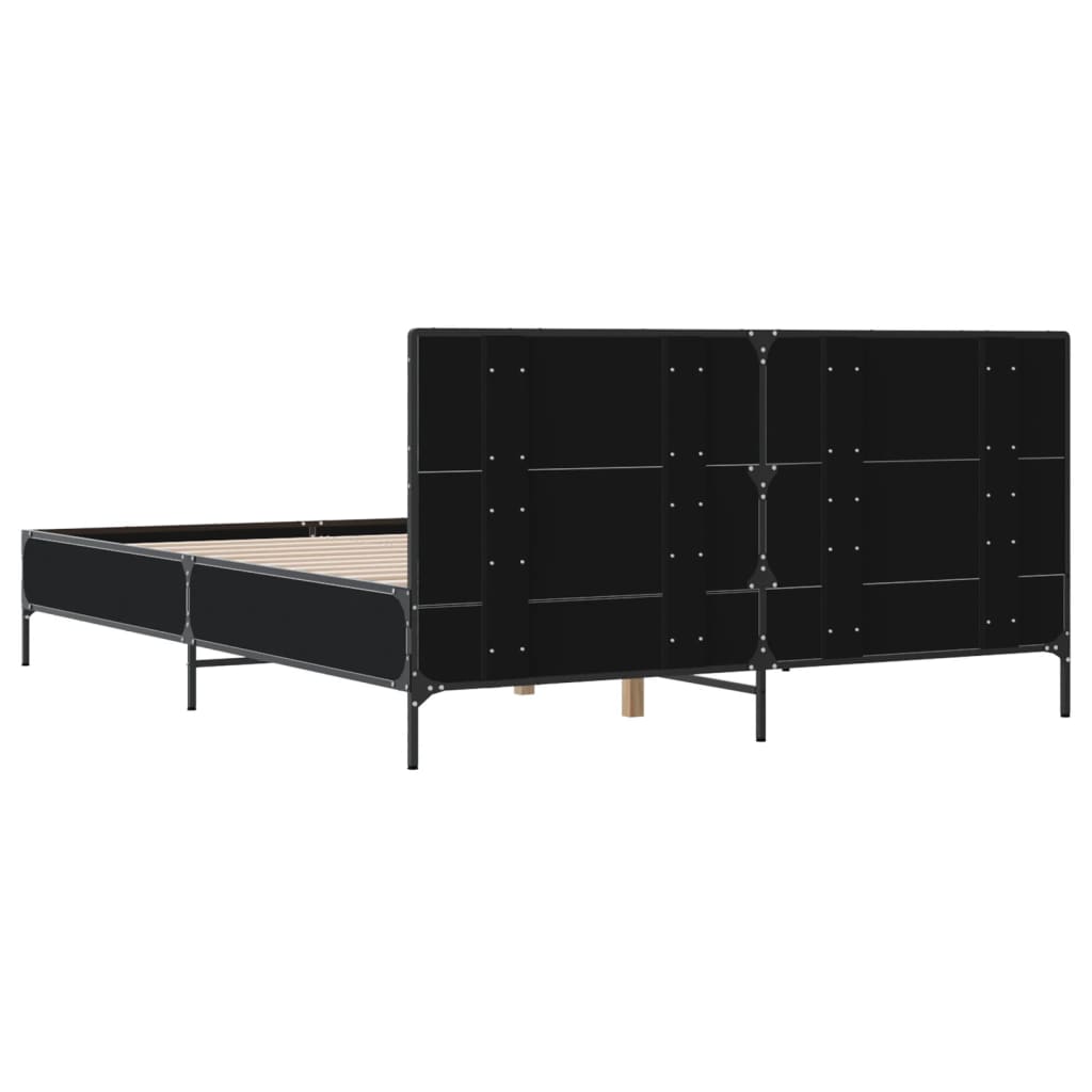 Cadre de lit sans matelas noir 150x200 cm - XIOS