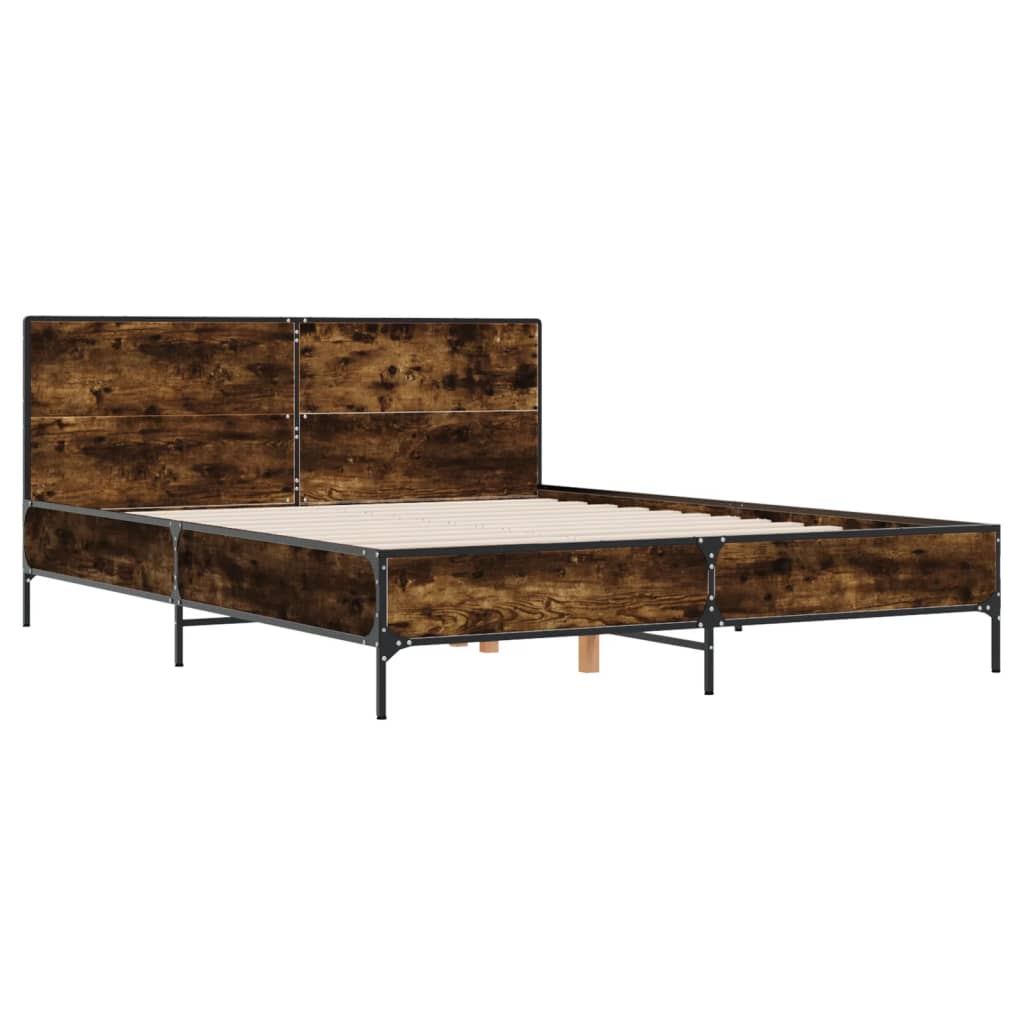 Cadre de lit sans matelas chêne fumé 150x200 cm - XIOS