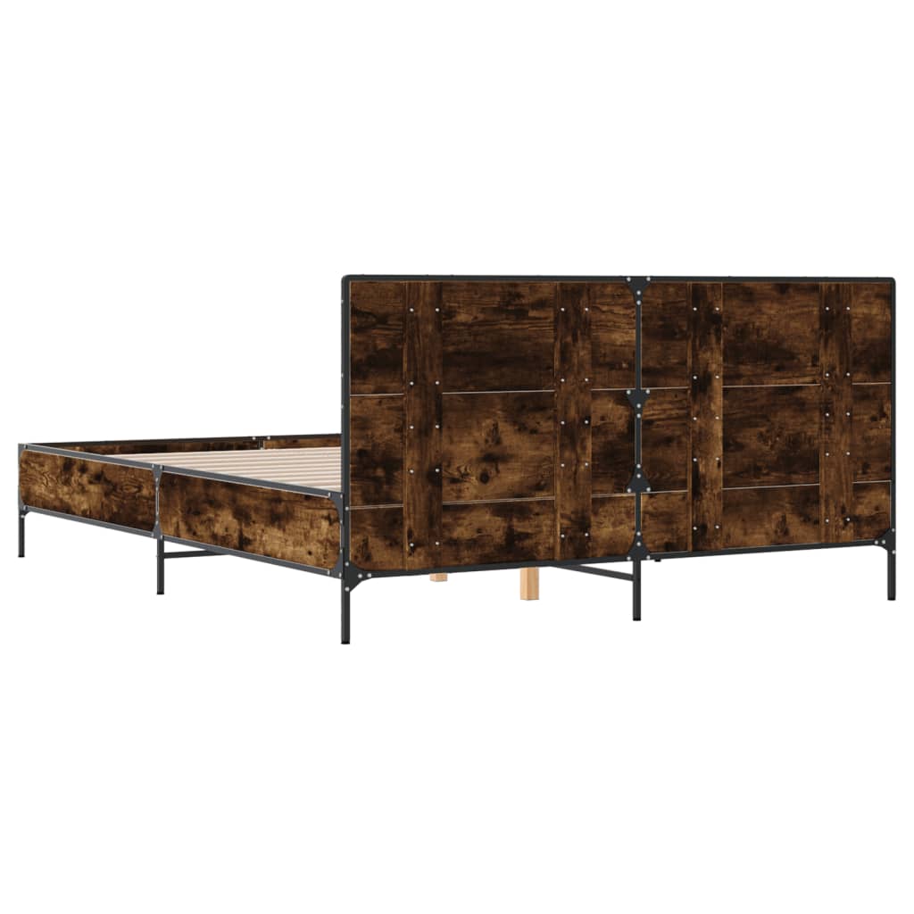Cadre de lit sans matelas chêne fumé 150x200 cm - XIOS