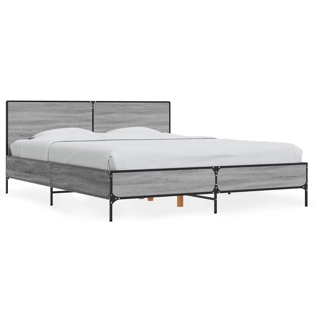 Cadre de lit sans matelas sonoma gris 150x200 cm - XIOS
