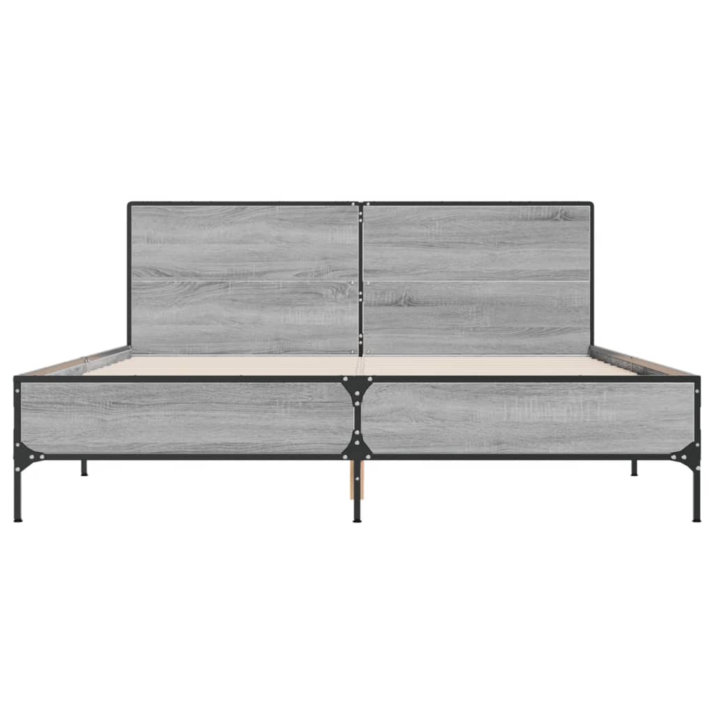 Cadre de lit sans matelas sonoma gris 150x200 cm - XIOS