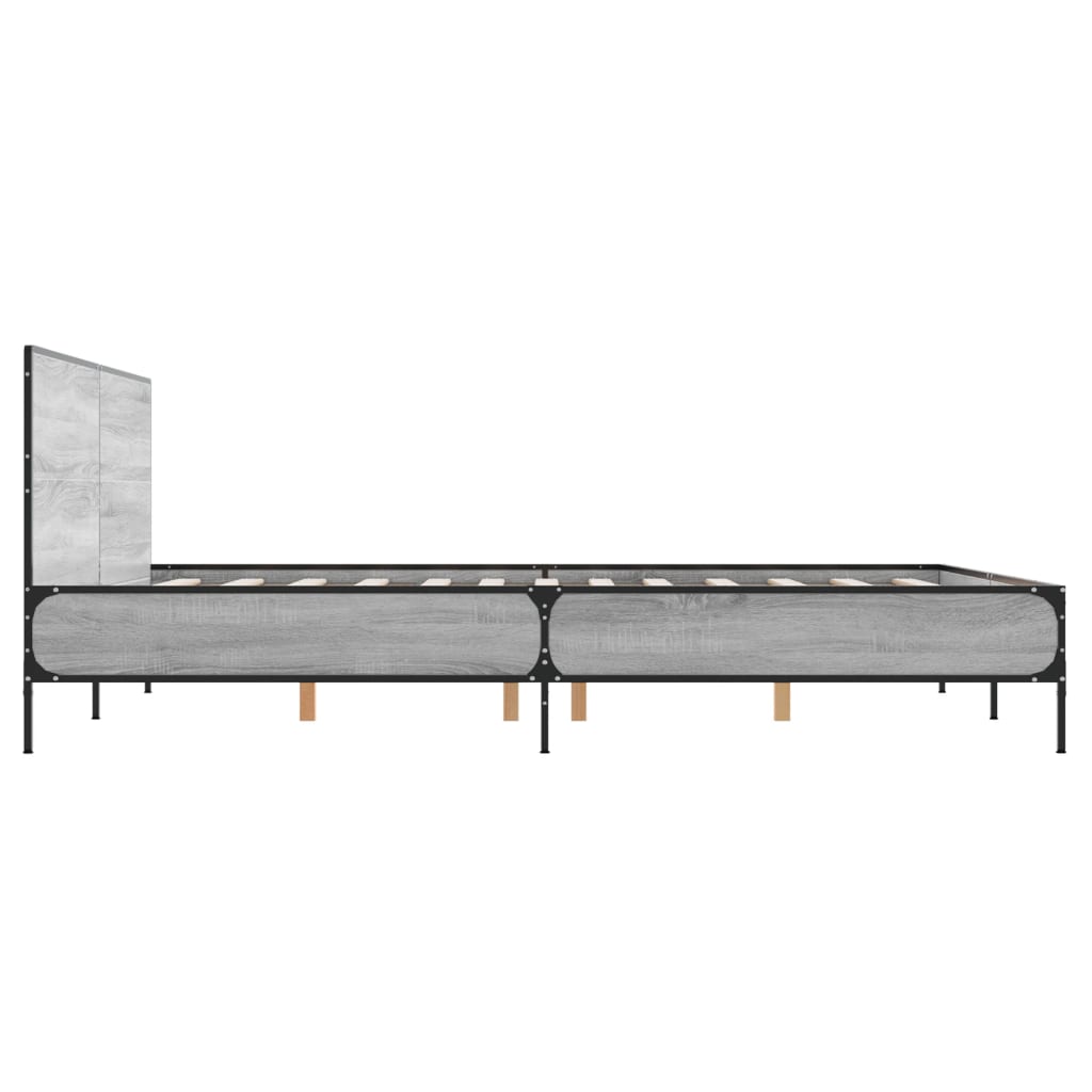Cadre de lit sans matelas sonoma gris 150x200 cm - XIOS