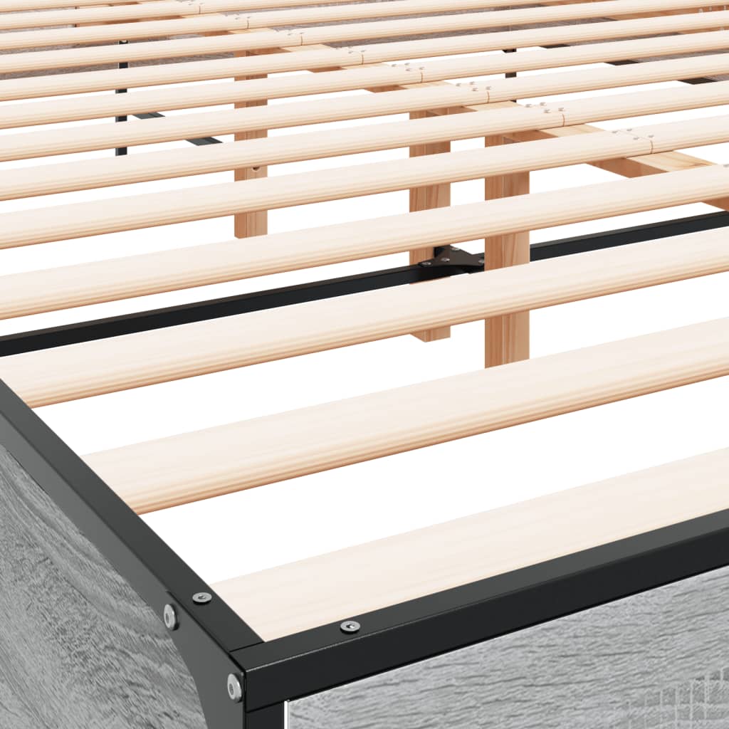 Cadre de lit sans matelas sonoma gris 150x200 cm - XIOS