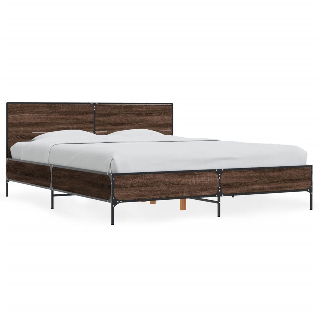Cadre de lit sans matelas chêne marron 150x200 cm - XIOS