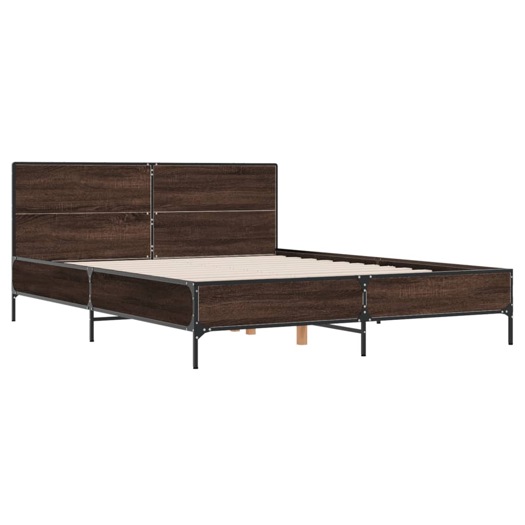 Cadre de lit sans matelas chêne marron 150x200 cm - XIOS