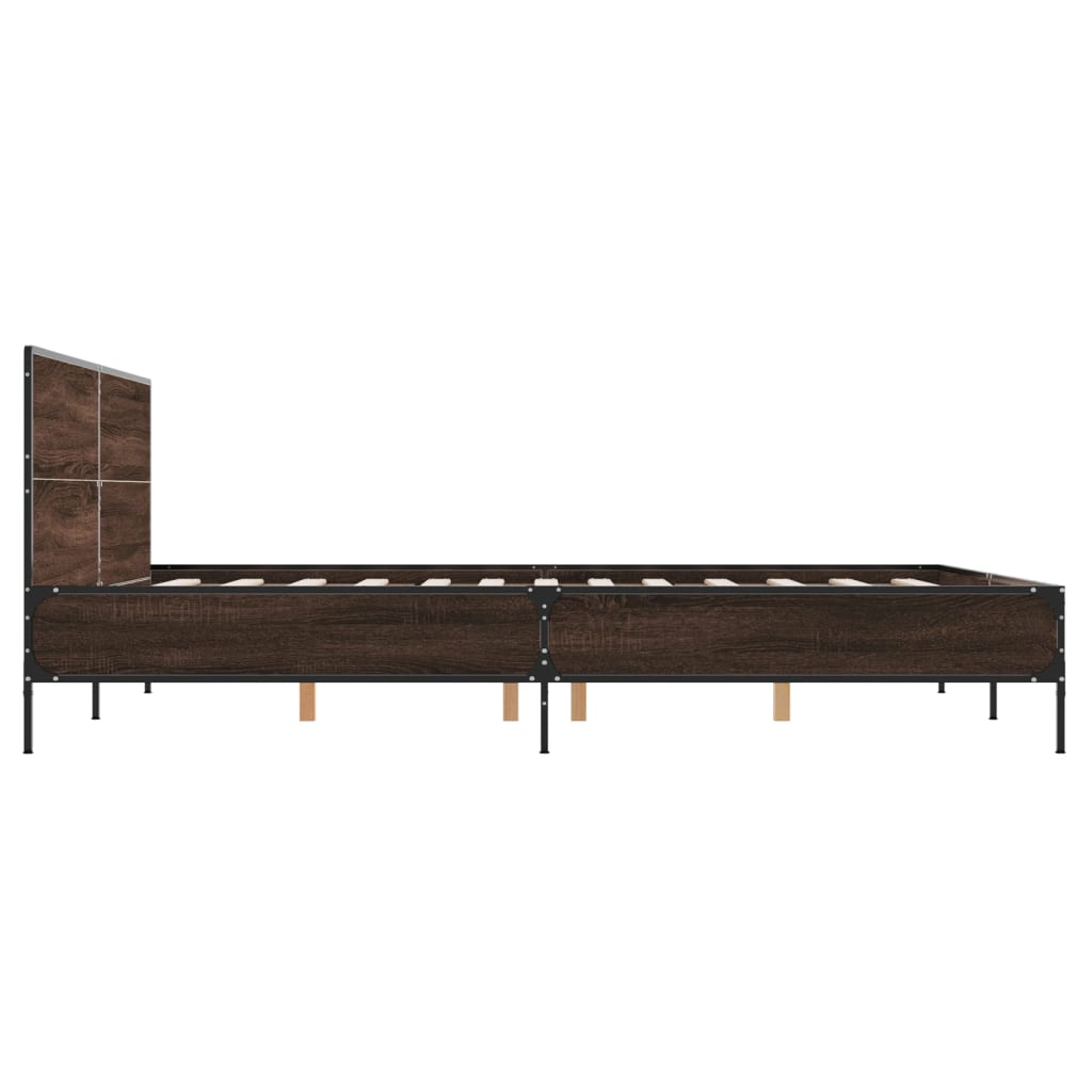 Cadre de lit sans matelas chêne marron 150x200 cm - XIOS