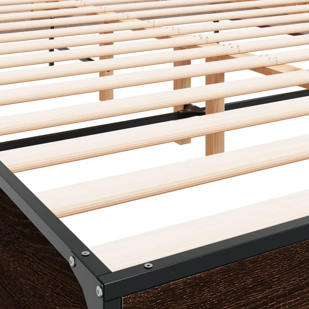 Cadre de lit sans matelas chêne marron 150x200 cm - XIOS