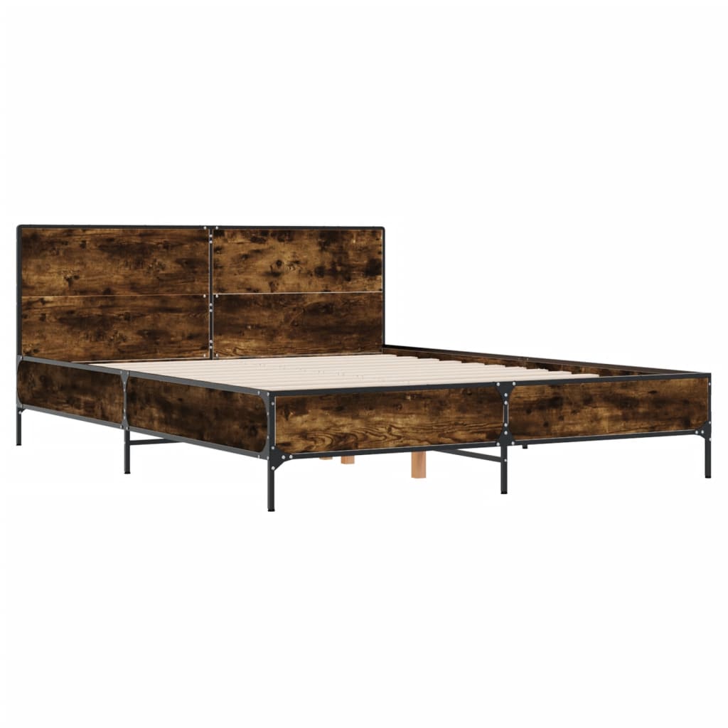 Cadre de lit sans matelas chêne fumé 160x200 cm - XIOS