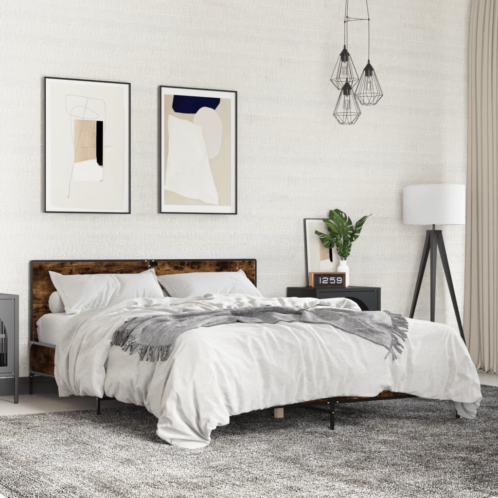 Cadre de lit sans matelas chêne fumé 160x200 cm - XIOS