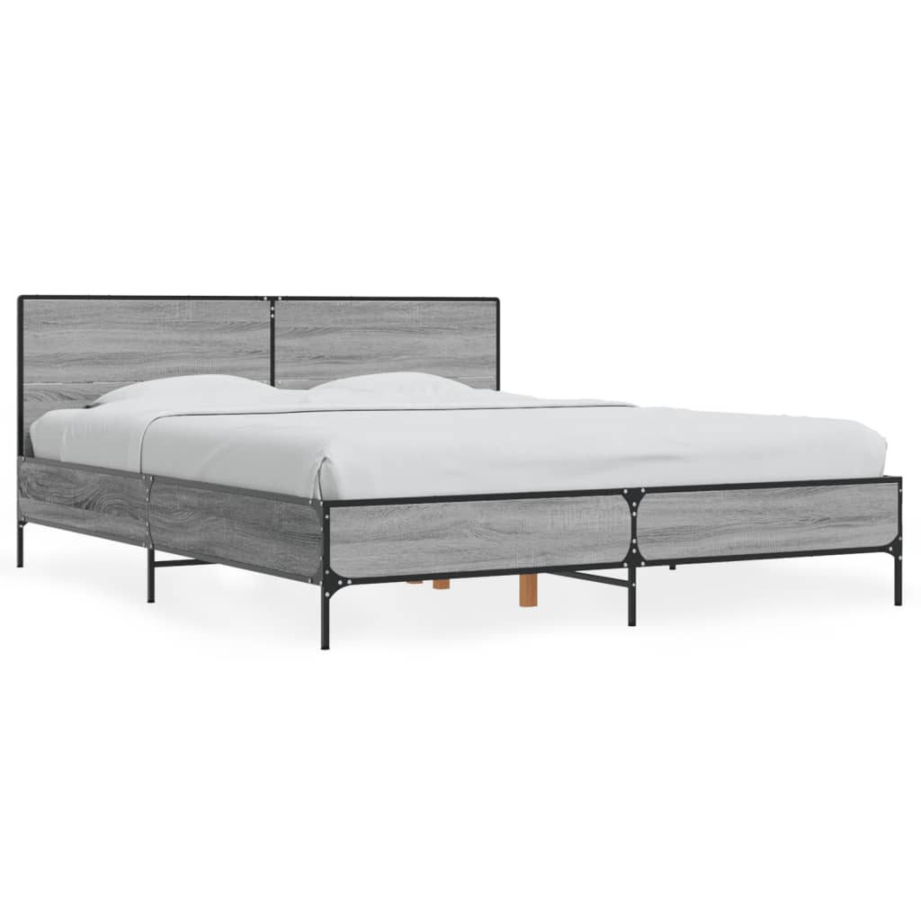Cadre de lit sans matelas sonoma gris 160x200 cm - XIOS