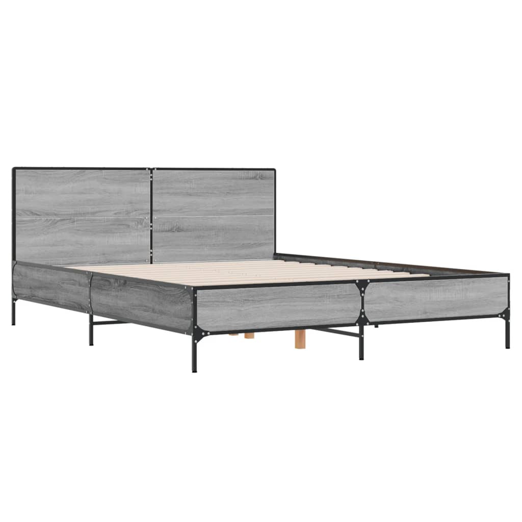 Cadre de lit sans matelas sonoma gris 160x200 cm - XIOS