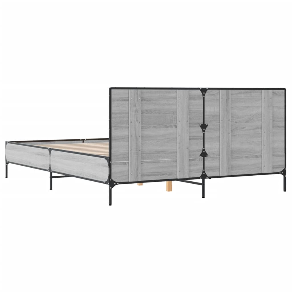 Cadre de lit sans matelas sonoma gris 160x200 cm - XIOS