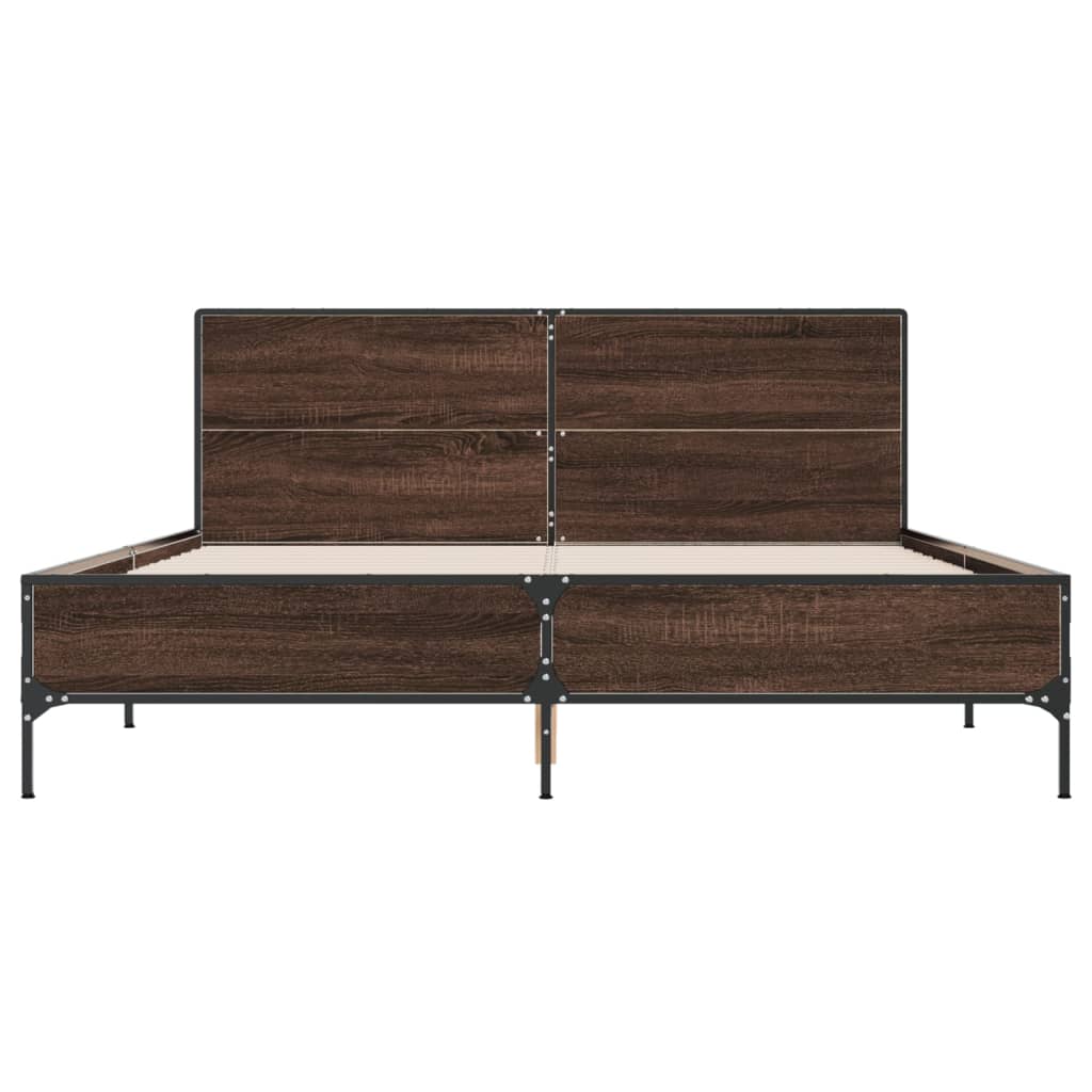 Cadre de lit sans matelas chêne marron 160x200 cm - XIOS