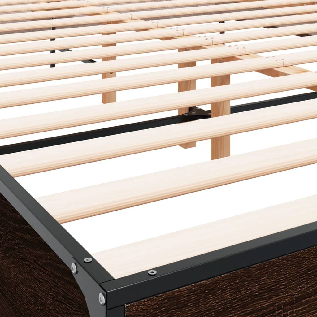 Cadre de lit sans matelas chêne marron 160x200 cm - XIOS