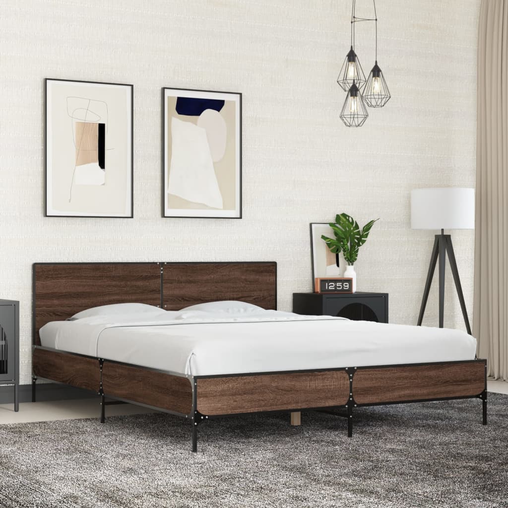 Cadre de lit sans matelas chêne marron 160x200 cm - XIOS