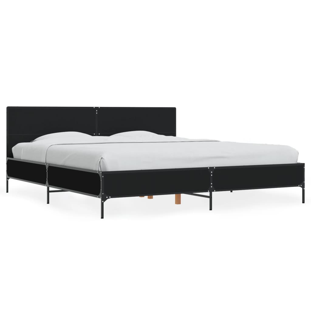 Cadre de lit sans matelas noir 180x200 cm - XIOS